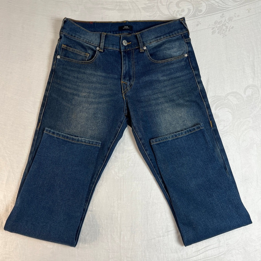 True Religion Geno Jeans Mens 32W Relaxed Slim Blue Wash‎ Denim Y2K Punk - Picture 4 of 13